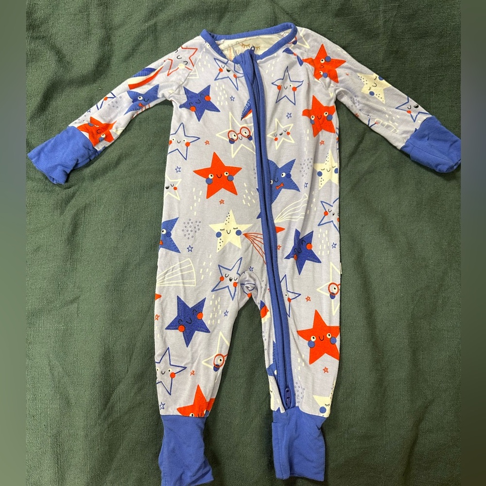 Little Sleepies bamboo fourth of July stars and striped zippie pajamas